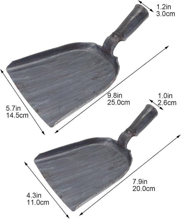 2 stk. BBQ kullaskespader Mini feiebrett karbonstål multifunksjonell spade Effektiv kullspade