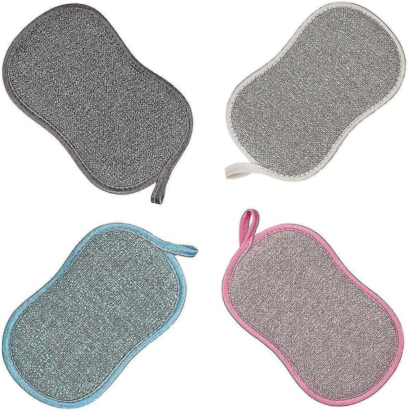 Set of 8 Dish Sponge Washable Microfiber Reusable Scouring