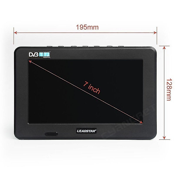 Leadstar D7 Bærbar TV DVB-T2 ATSC ISDB-T TDT 7 tommer TV