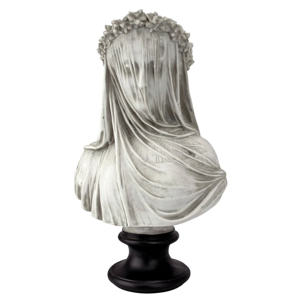 Skulptur buste af sløret pige, Halloween kreativ indretning, hvid