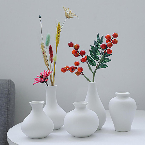 5 stk. Blomstervaser Hjemmedekoration Moderne Landhus Rund Vase