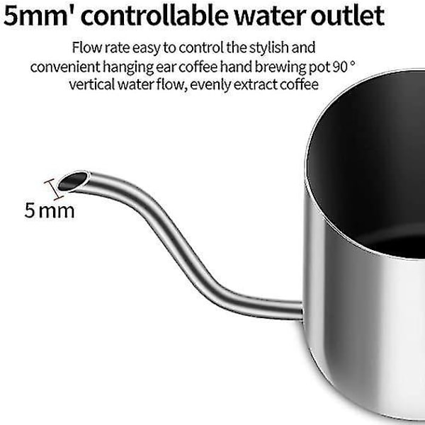 Rustfrit Lang Tud Dripper Kaffeekande 304 Stål