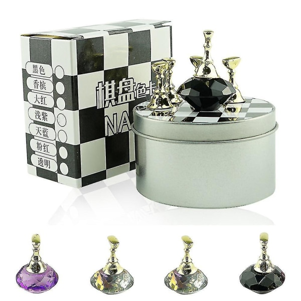 Magnetisk Rhinestone Polish Rack Art Tips Stativ Övning Displayhållare - Svart