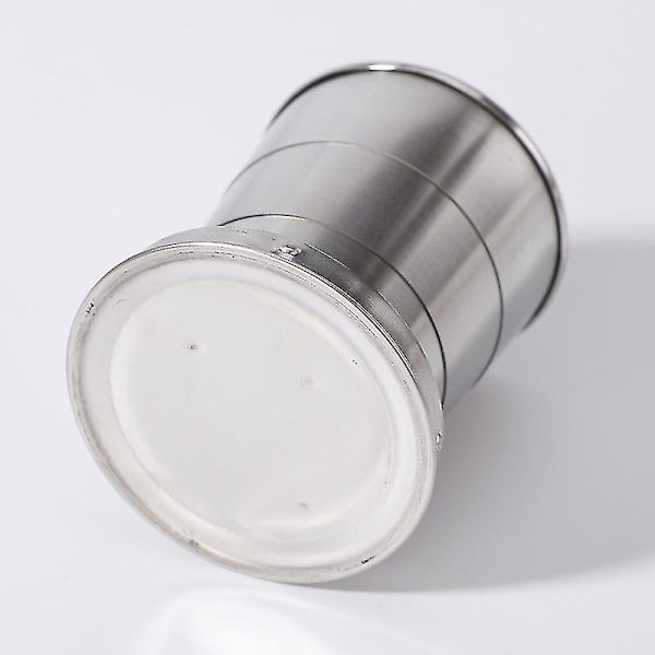 Teleskopisk Mugg i Rostfritt Stål, Vikbar, Utomhus, Resa, Tre Vikbara Muggar, Teleskopisk, 1 St - Silver