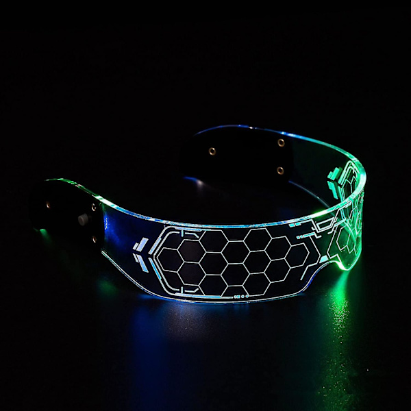 Led Up -lasit Vilahtavat/kiinteät Valovärit, Paristoilla, Kohdistettu Futuristiset Lasit Hohtavat Pimeässä (Kohdistettu Futuristiset Led Up -lasit