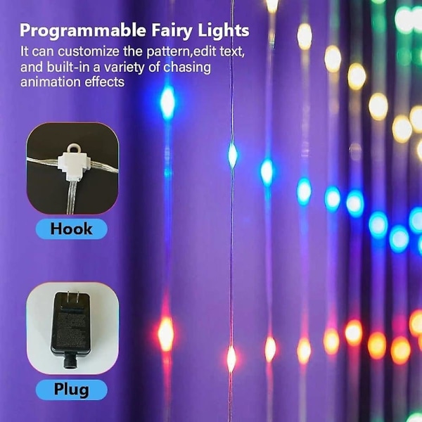 Jouluverhovalot Älykkäät Led Rgb Väri 1x1