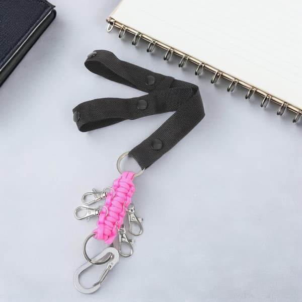 Cheerleader Pom Pom Holder Rem med trykknap, Pink og Sort Robust Pompom Holder