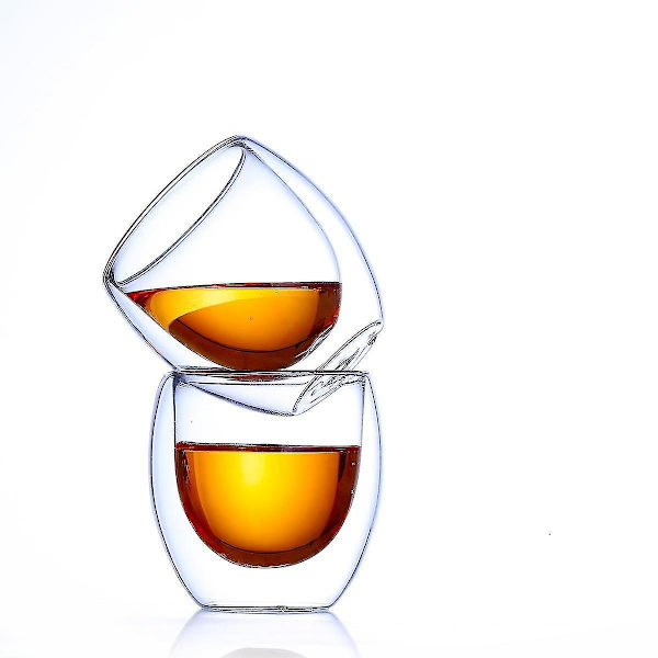 6 kpl 80 ml 2,7 oz Lasikupit Kaksinkertaiset Seinät Eristetty Tumbler