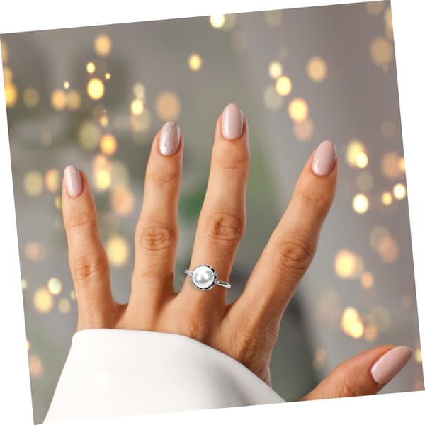 Trendy perlering for kvinner Estetisk cocktail statement-ring Enkelt og elegant design