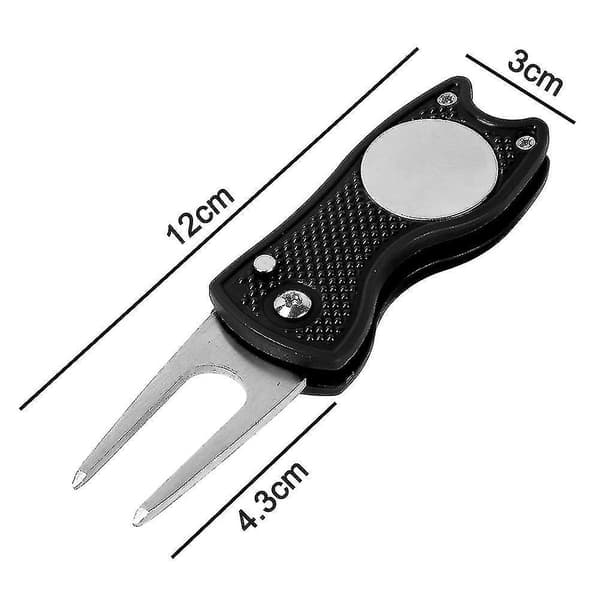 Metal Foldbar Golf Divot Tool Magnetisk (sort)