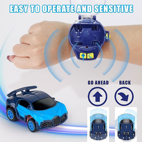 Mini-kaukosäätimellä ohjattava autokellolelu, 2,4 GHz USB-lataus, kaukosäätimellä ohjattava auto, TikTok-kello-RC-auto pojille ja tytöille