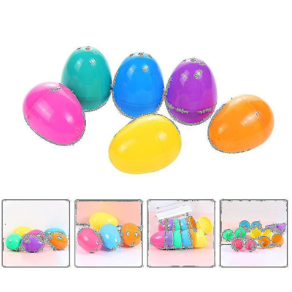 50 stk Plastpåskeegg Tomme Påskeegg Gaveinnpaknings Eggsskall Tilfeldig Farge