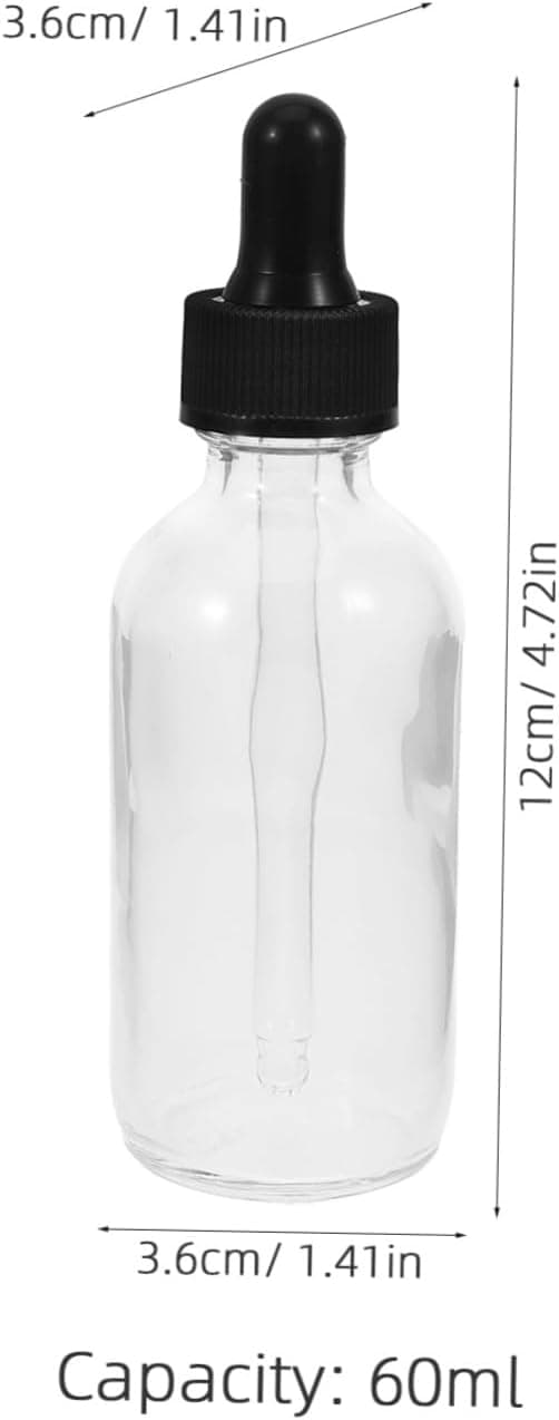 4 st eteriska oljeflaskor med droppare, glasflaskor med plastlock för hårolja och parfym