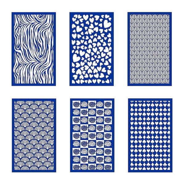 6 stk Genanvendelige Silk Screen Stencils Polymer Clay Øreringe