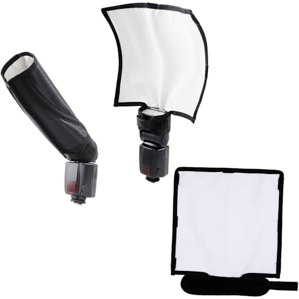 2 Pak Dslr Kamera Tilbehør Flash Diffuser Lys Reflektor Softbox Sølv til Studio og