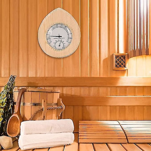 Bastu Hygrotermograf 2-i-1 Trä Termometer-Hygrometer Ångbastu