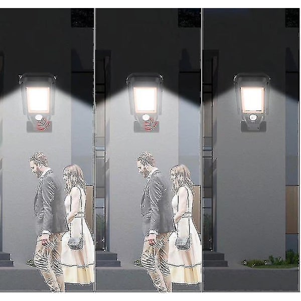 Solcellsdriven vägglampa för utomhusbruk, vattentät vägglampa med rörelsedetektor