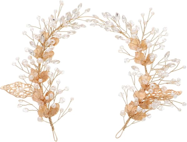 Krystallhår Elegant Bladdesign Brudehodeplagg Bryllupshårtilbehør for kvinner til spesielle anledninger