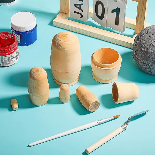 Umalet Russiske Nesting Dukker DIY Blanke Nesting Dukker Uafsluttede Nesting Dukke Sæt Matryoshka Rede