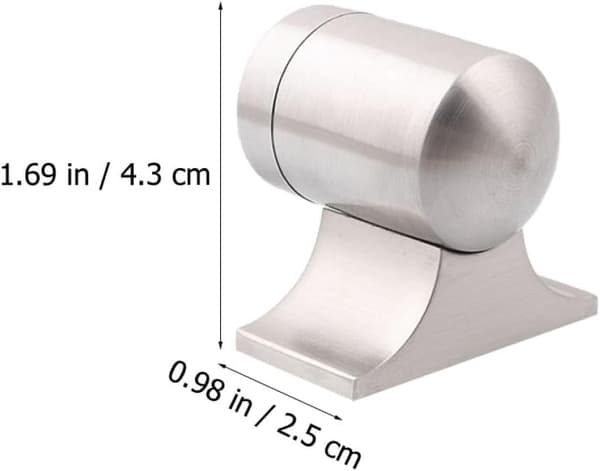 Magnetisk dørstopper med støydemping 2 sett rustfritt stål moderne sølv dørfanger egnet