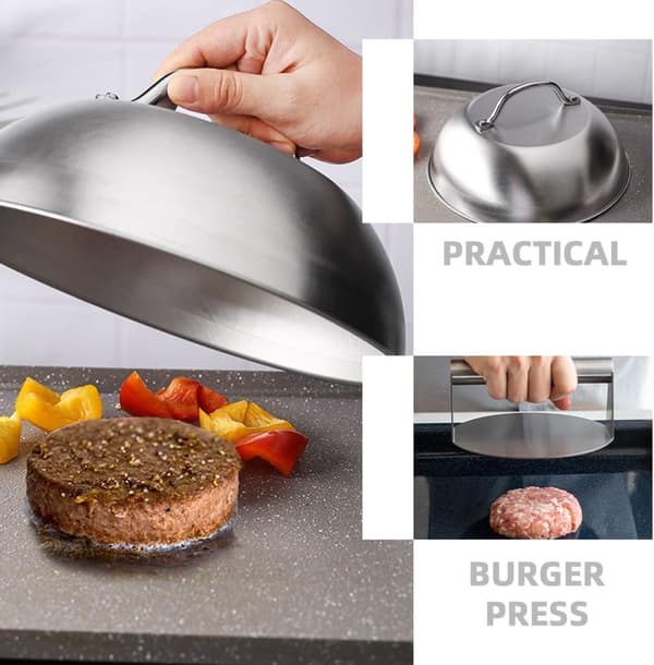 Hjemme Patty Press Burger Patty Press Dome Lokk Rustfritt Stål Solid Enkel å Bruke
