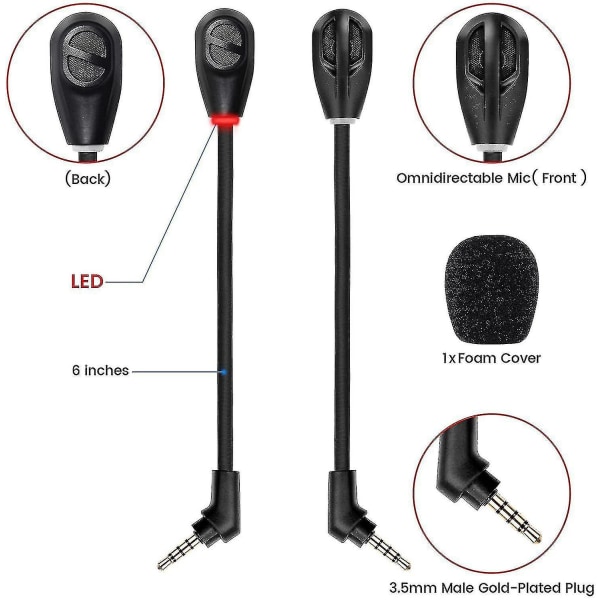 3,5 mm erstatningsmikrofon kompatibel med HyperX Cloud Flight/ Flight S -xx