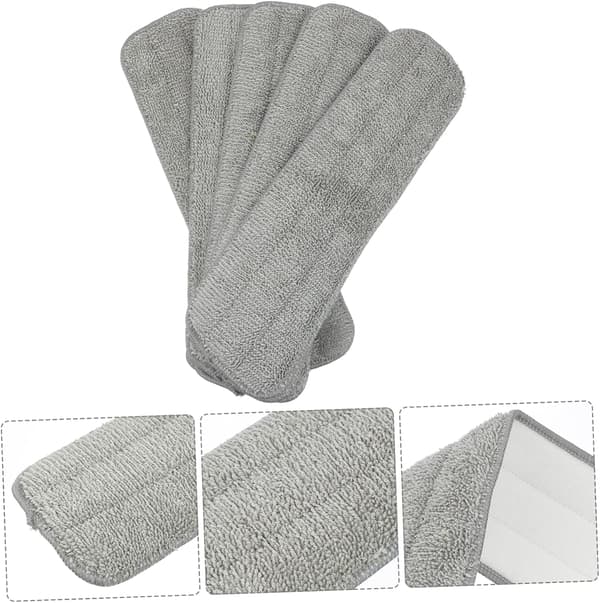 5 stk. mikrofiber moppepuder til støv vådmopping genanvendelige moppehovedpuder