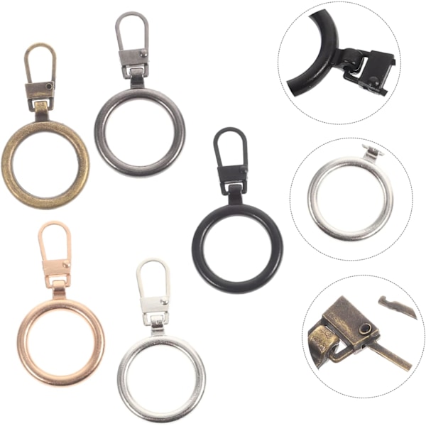 Justerbara Zier Dragkedjekläppar Kit 20st Metall Dragkedjehuvuden