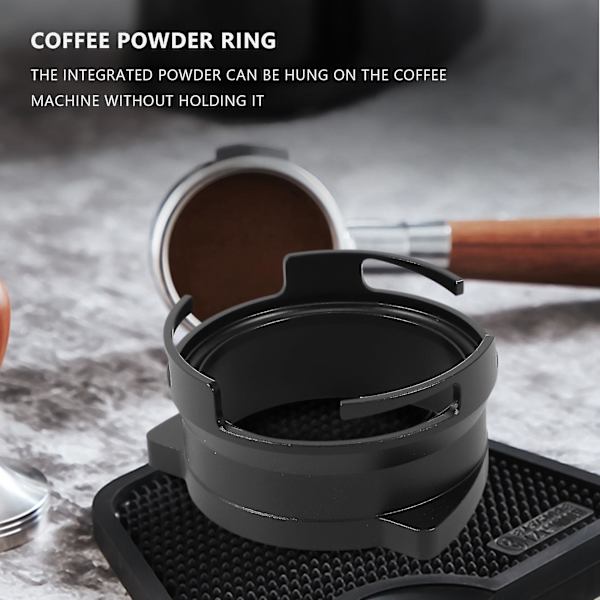 54mm Espresso Doseringstragt Kaffe Dosering Ring Roterbar Sløjfe Til 8 Serie Kaffe Maskiner (sort)