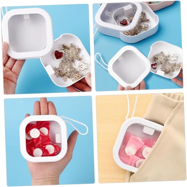 Rejse Essential 4 stk Hårelastik Holder Organizer Vatrondel Dispenser Smykkeskrin