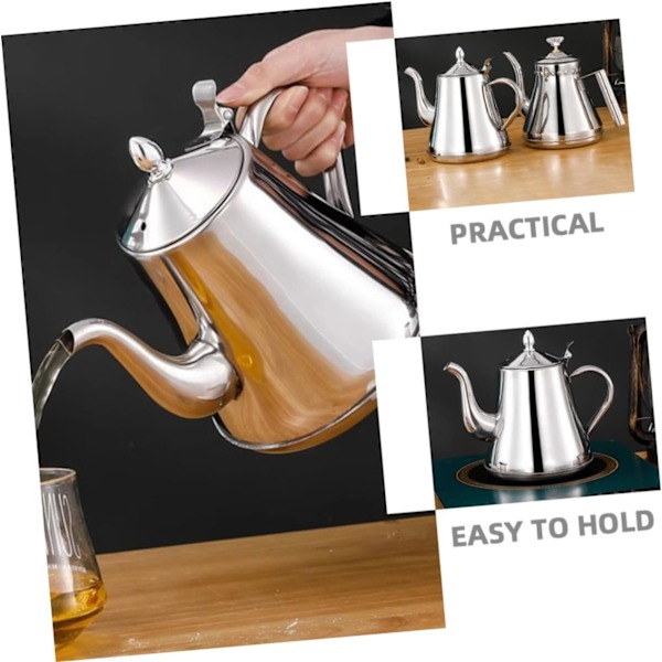 Rustfrit stål tekande med si, kedel til te, kaffe, ml kedel til kontoret