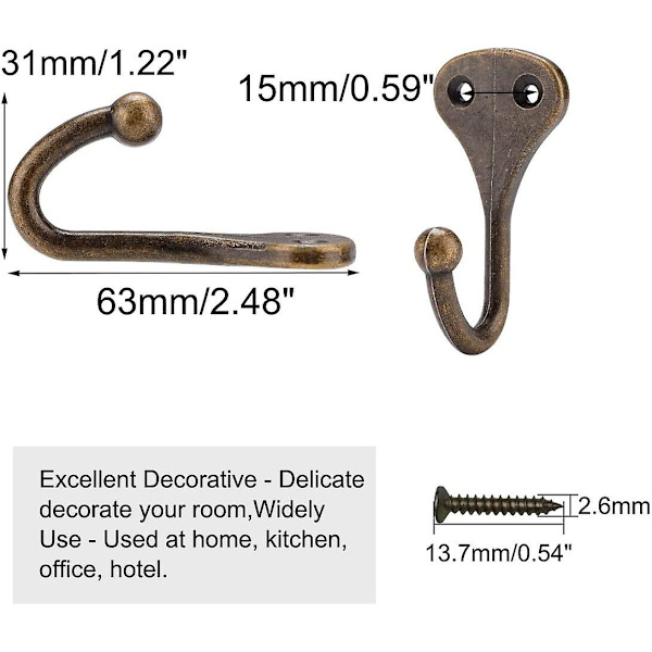 Sourcing Map Gardinupphängningar i Zink-Legering, Delikat Gardinband, Fönsterband, Väggkrok, 4-pack