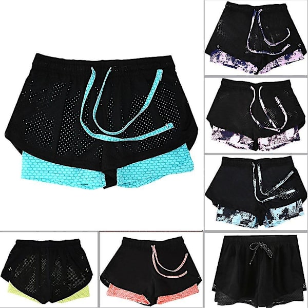 Damshorts med hög midja, blommigt tryck, strandbyxor