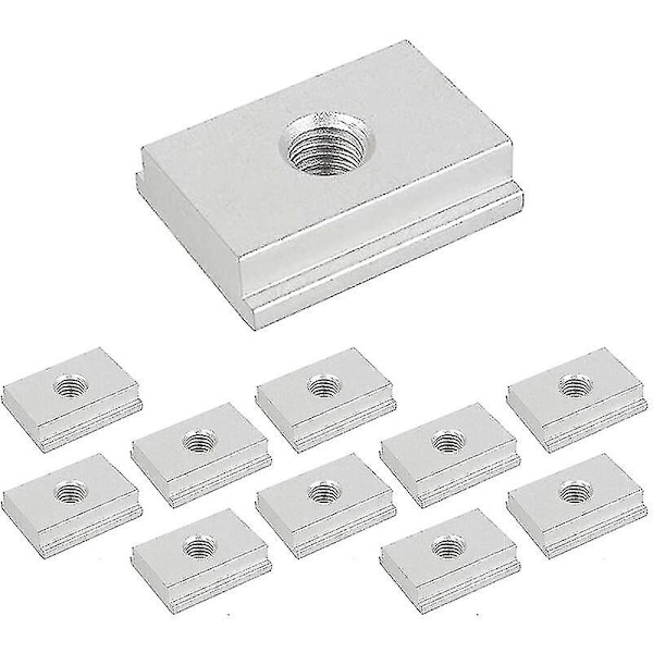 10 stk. M8 T-spor Møtrik, Aluminium Skydende T-møtrik, 30*23*7.8mm, M8 T-spor Skyder, Til Træbearbejdningsværktøjs Sporbeslag, versailles