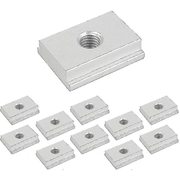 10 stk M8 T-spormutter, Aluminium glidende T-mutter, 30*23*7.8mm, M8 T-spor sklie, For trebearbeiding verktøy spor feste, versailles