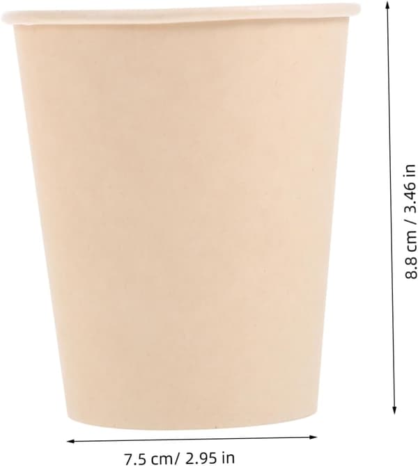 100 stk. engangs kaffe- og drikkekopper 250 ml tykt papirmateriale til varme og kolde drikke