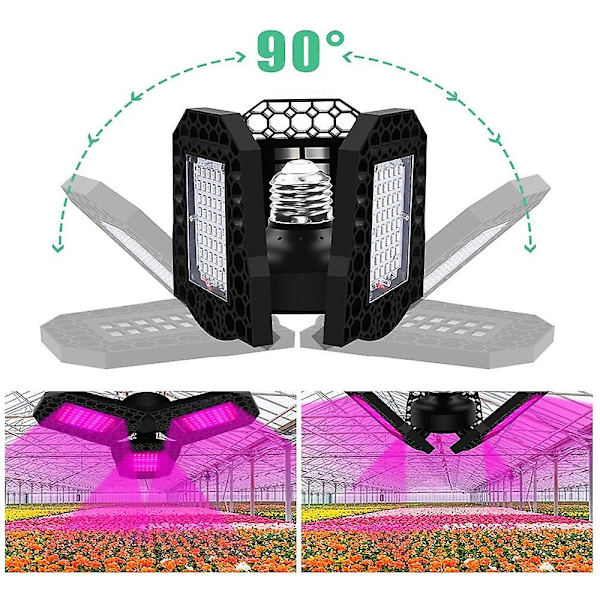 LED-växtlampor Fullspektrum E27 40W 108-144 Pärlor