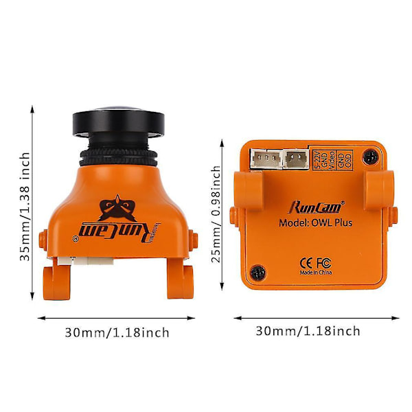 Runcam Owl Plus 700TVL FPV-kamera Laajakulma PAL
