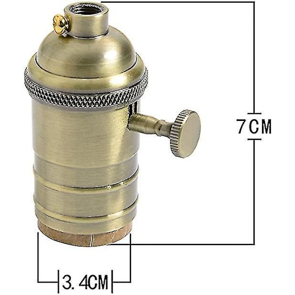Antikt Messing Lampeholder Switch E27 Hængende Lys