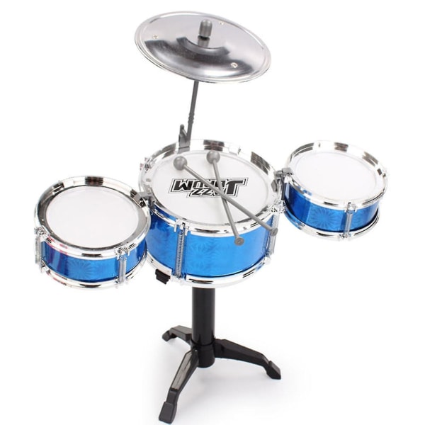 Jazztrummor för småbarn - Slitstarka, slagtåliga trummor - Avtagbara trummor - yuhao Three Drum Set Drum Blue