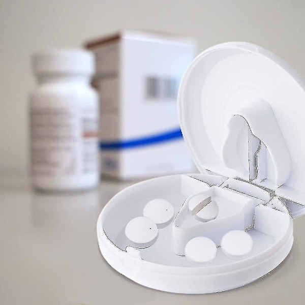 2 kpl Pill Cutter, Kannettava Pyöreä Pill Splitter Terällä Ja Säilytyksellä