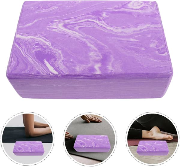 Yogablock Lila 2-pack Skum Högdensitet Rektangulära Lätta Ergonomiska Träningsblock