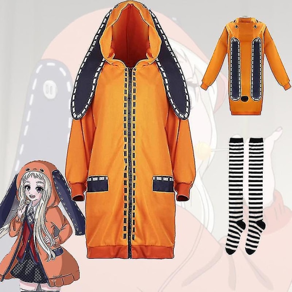 Anime Kakegurui Yomoduki Runa set huppari takki, sukkahousut, asut, naiset, roolileikkipuku L