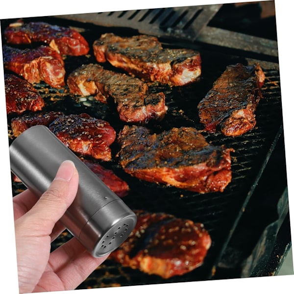 Shakers Set Kryddflaskor i Rostfritt Stål Hål Återanvändbara Krydddispensrar för Kök Grill