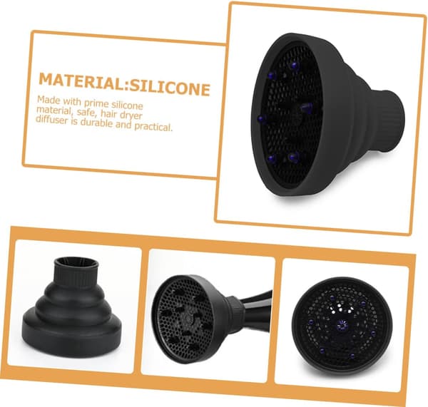 Bærbar silikon hårfønerdiffuser for krøllete hår med tidsbesparende styling og varmebeskyttelse