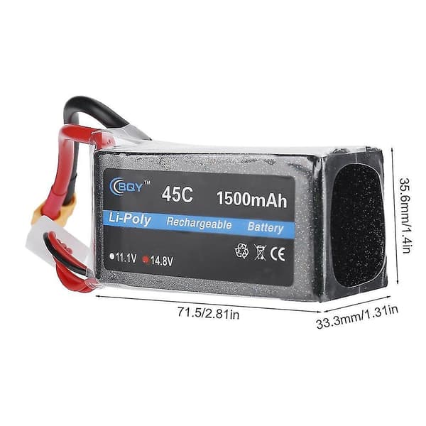 14.8V 1500mAh 45C XT60 Li-poly batteri til RC drone