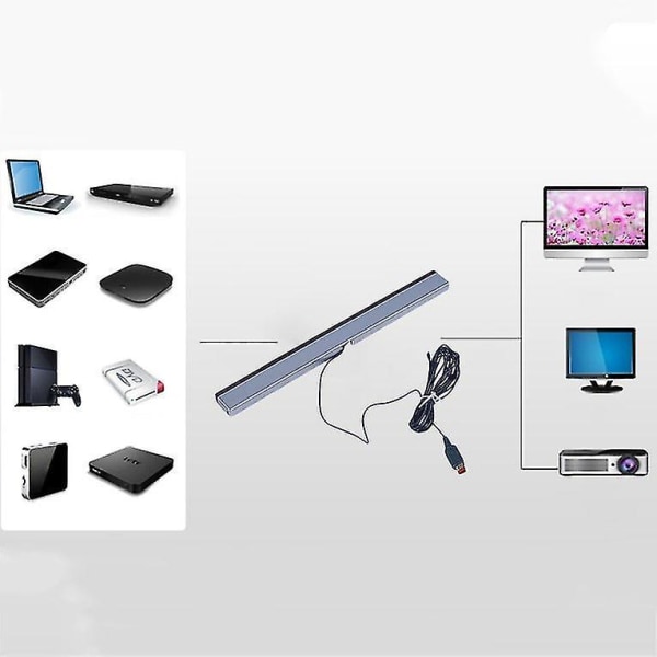 Kabelført infrarød strålesensorstang til Nintendo Wii fjernbetjening