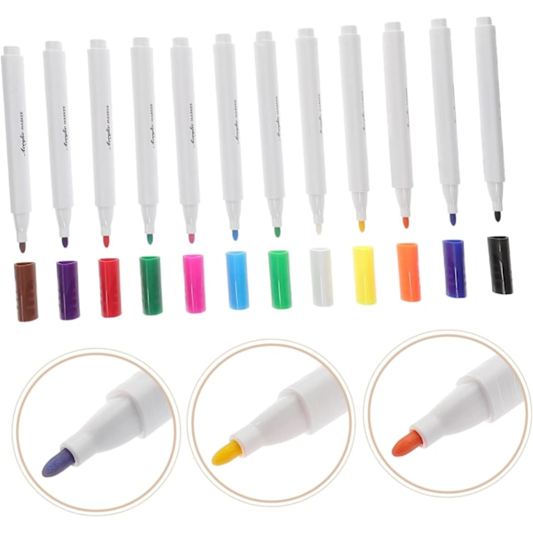 12 Akryl Paint Marker Tusjer Sett Tusjer for Gutter og Jenter Studenter Kunstnere DIY Håndverk Kunstutstyr