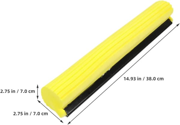2 stk. universell svampmopphodeerstatning, 38 cm gul rullesvamprefill for flisegulv