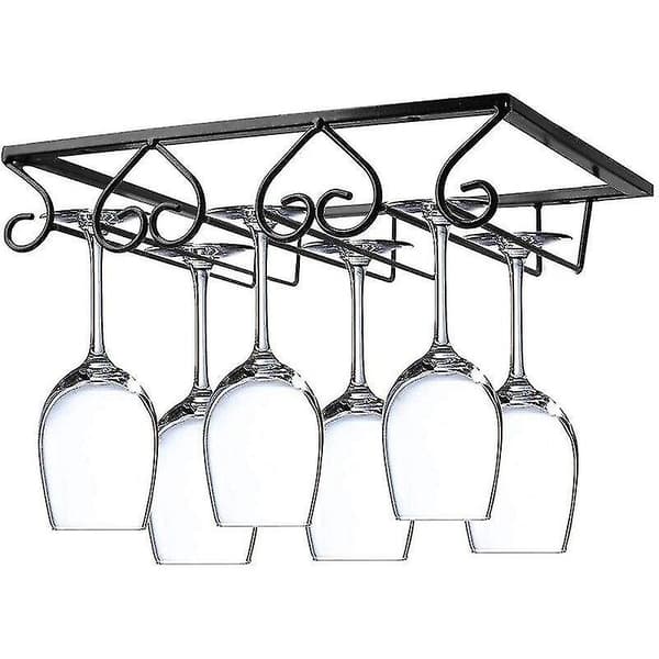 Sort Vinglasstativ i Metal Under Cabinet Stemware